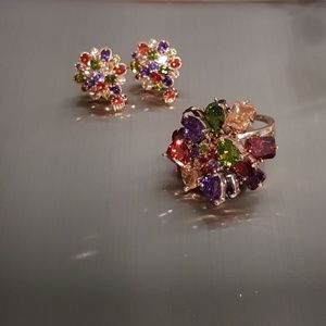 a set of ring and earrings